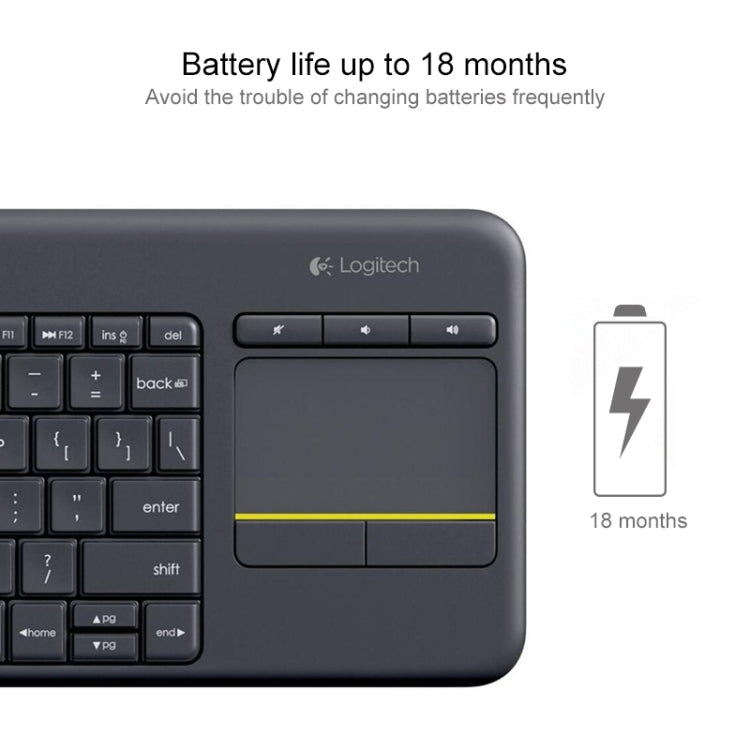 Logitech K400 Plus Wireless Touch Keyboard for PC Gaming 10m