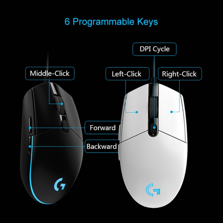 Souris gaming Logitech G102 RGB 6000 DPI - Filaire et