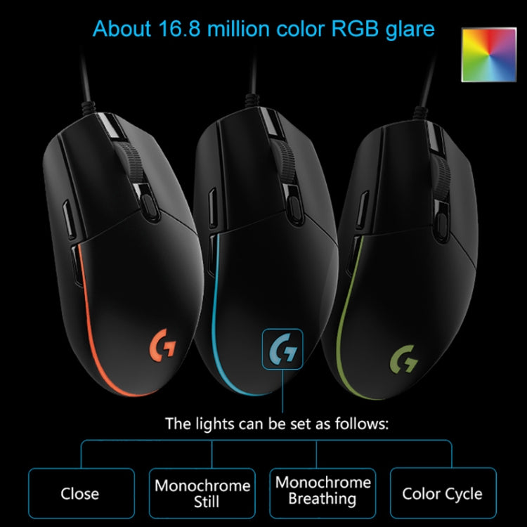 Souris gaming Logitech G102 RGB 6000 DPI - Filaire et