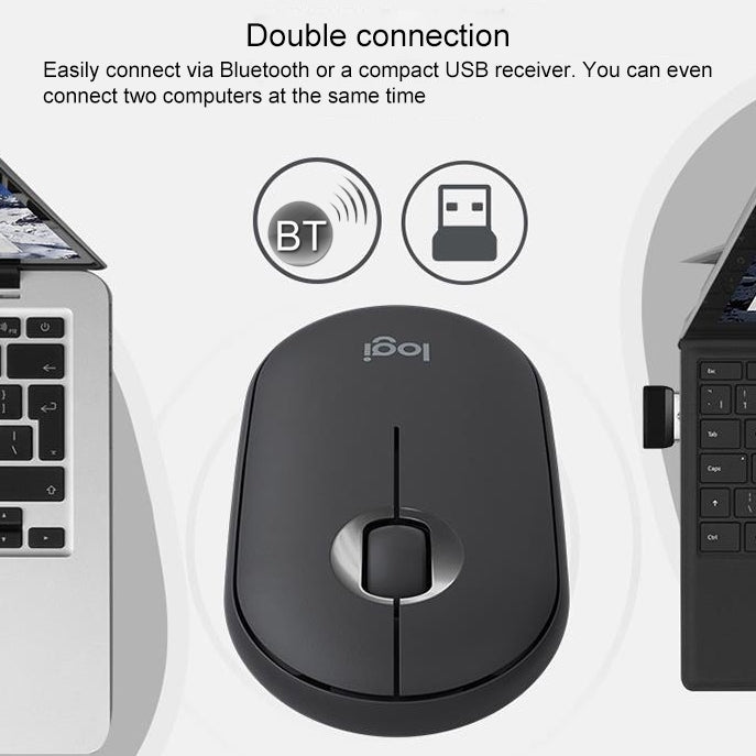 Logitech Pebble Bluetooth Mouse for PC - Slim Design and