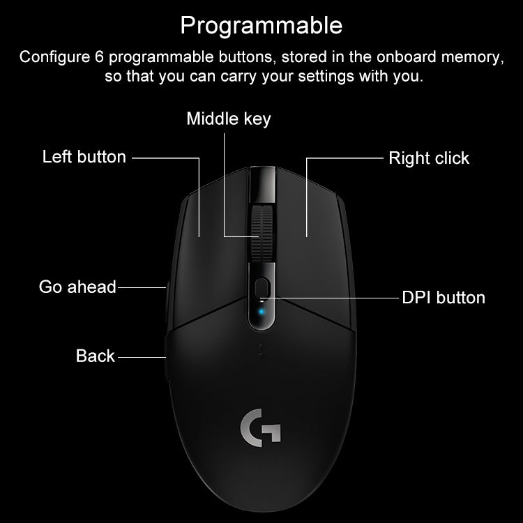 Souris gaming sans fil Logitech G304 HERO 12000 DPI