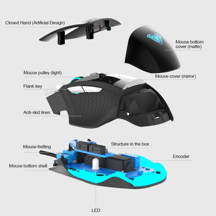 Souris de jeu filaire AULA SoulKiller II - 3500 DPI RGB