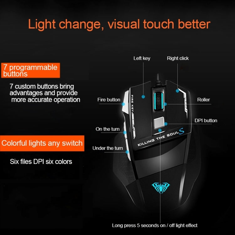 Souris de jeu filaire AULA SoulKiller II - 3500 DPI RGB