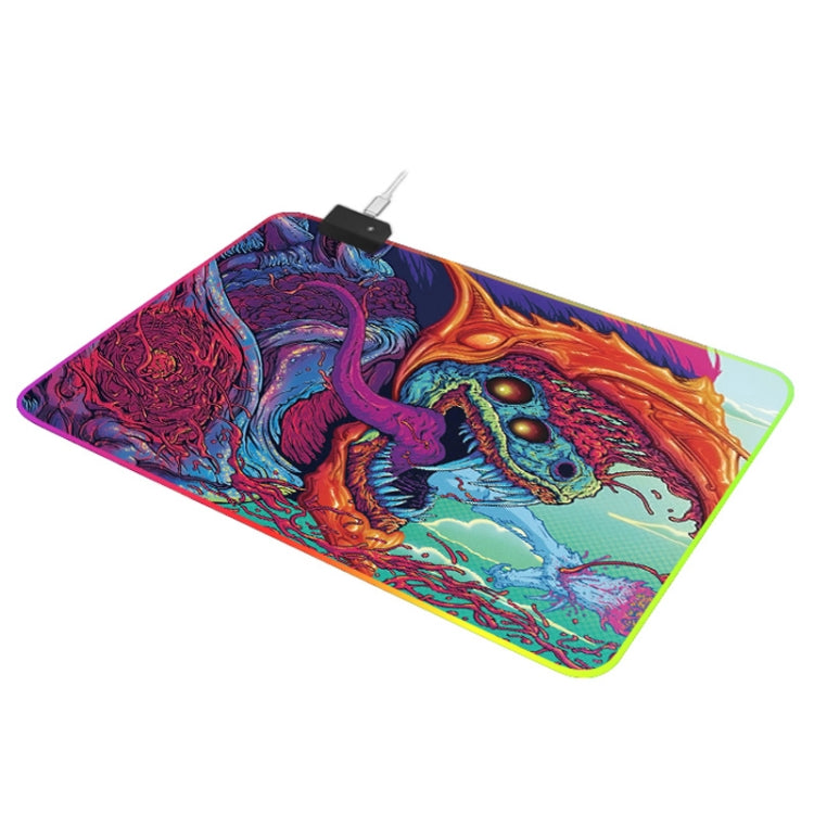 Luminous mouse pad with computer monster pattern, size: 90 x 40 x 0.4 cm, 90 x 40 x 0.4cm