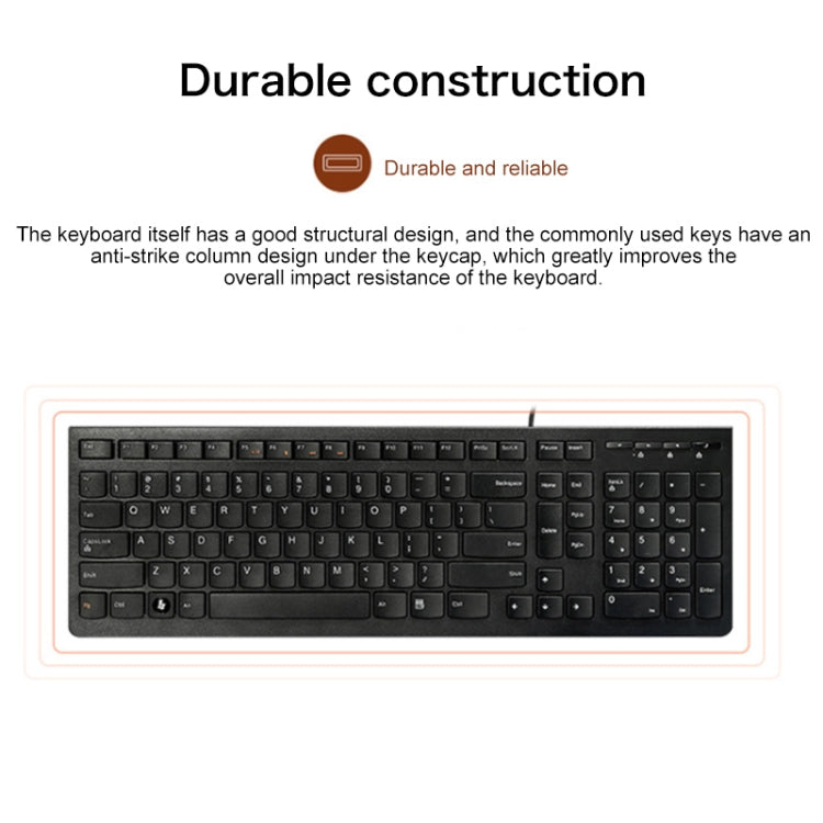 Clavier filaire ultra-fin Lenovo K5819 pour gamers et