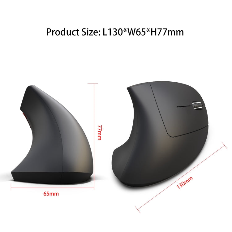 HXSJ T29 Bluetooth 3.0 Wireless 6 Buttons 2400 DPI Adjustable Ergonomics Optical Vertical Mouse, 6 Buttons T29 Black, 6 Buttons T29 Grey