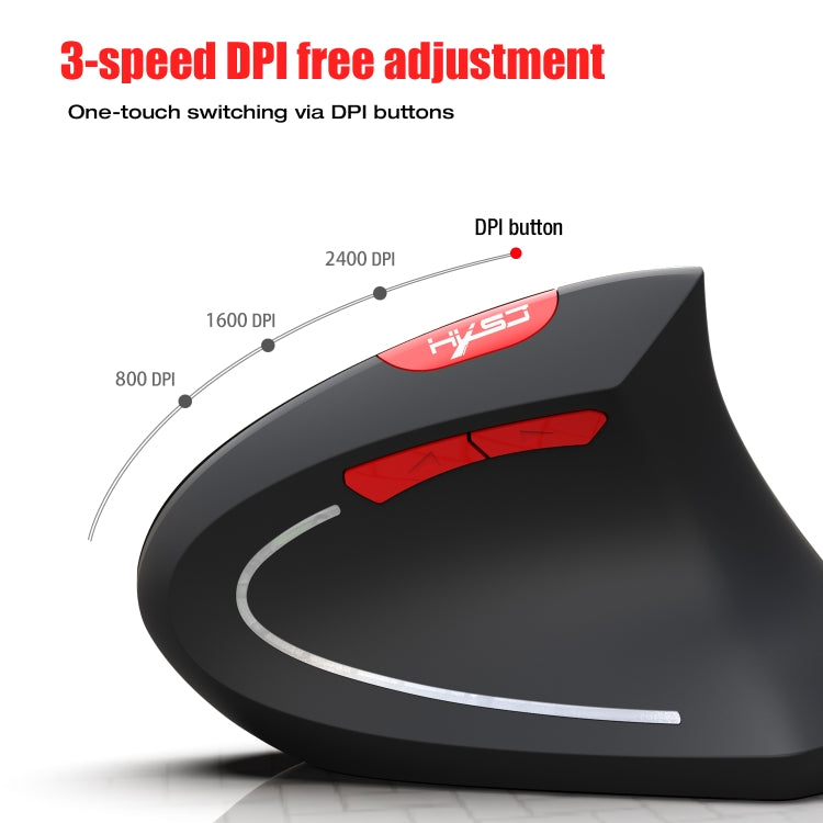 HXSJ T29 Bluetooth 3.0 Wireless 6 Buttons 2400 DPI Adjustable Ergonomics Optical Vertical Mouse, 6 Buttons T29 Black, 6 Buttons T29 Grey