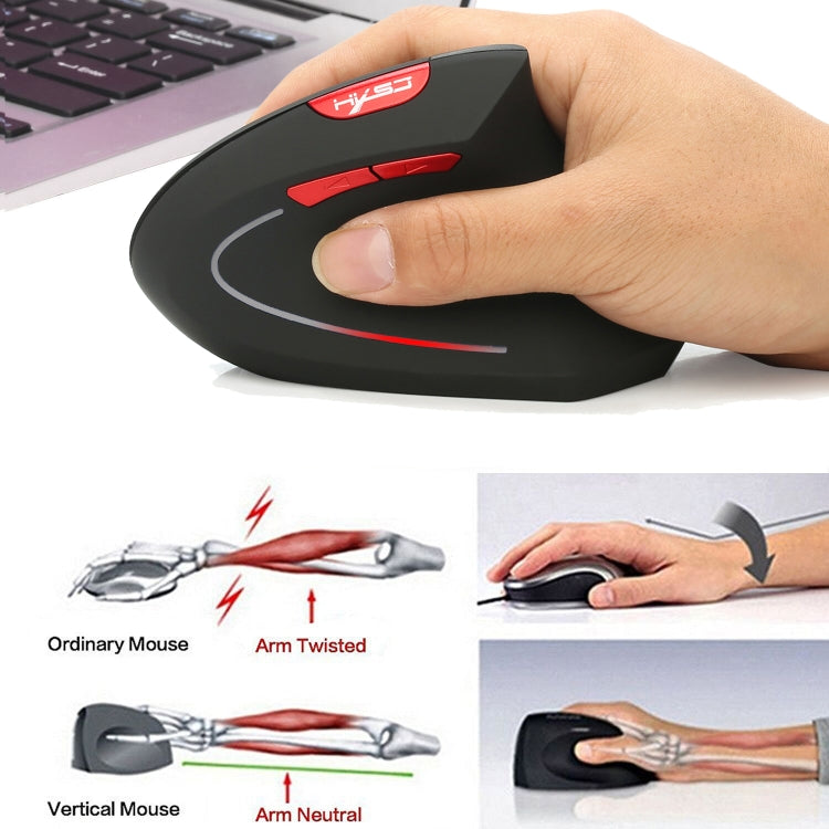 HXSJ T29 Bluetooth 3.0 Wireless 6 Buttons 2400 DPI Adjustable Ergonomics Optical Vertical Mouse, 6 Buttons T29 Black, 6 Buttons T29 Grey