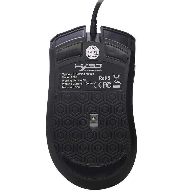 Souris gaming HXSJ A869 ergonomique 3200 DPI colorée