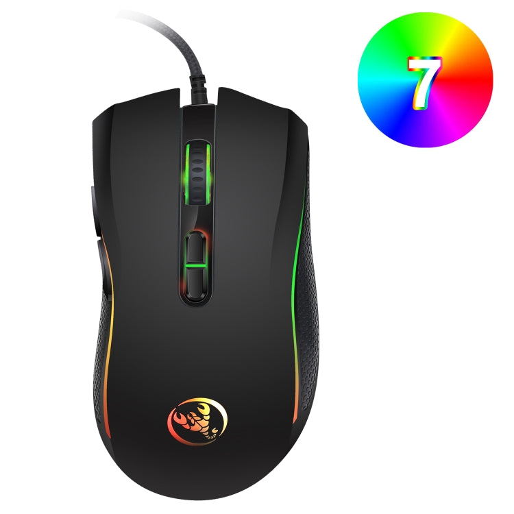 Souris gaming HXSJ A869 ergonomique 3200 DPI colorée