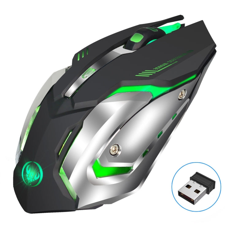 HXSJ M10 2.4GHz 6 touches USB Rechargeable éclairage coloré ergonomique 2400DPI souris de jeu optique sans fil pour ordinateurs de bureau, M10