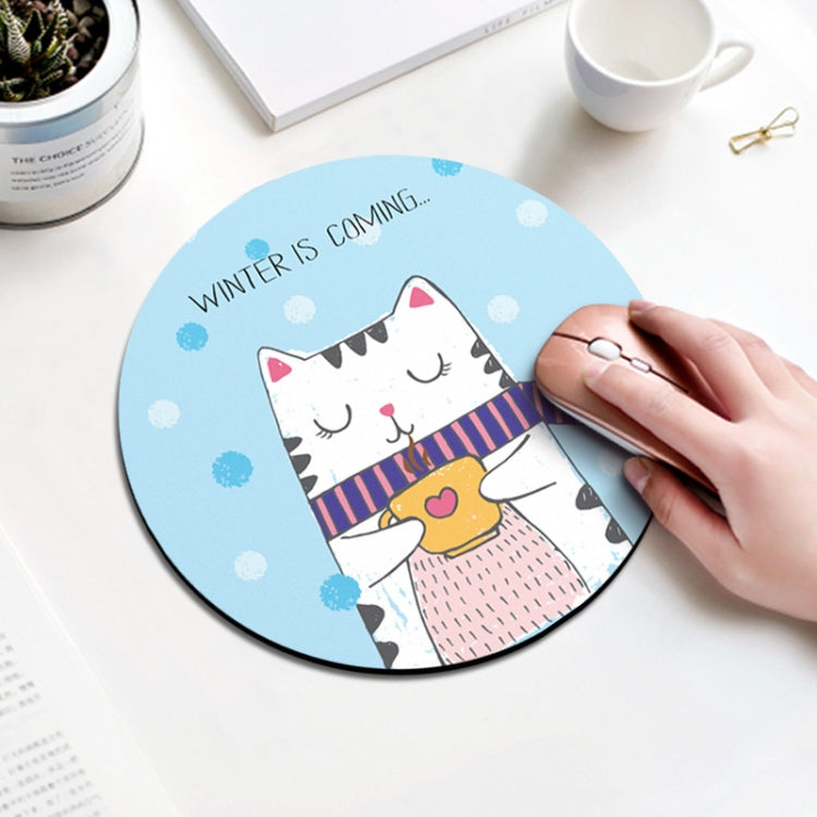 Tapis de souris gaming rond Coffee Cat - 22 cm de diamètre