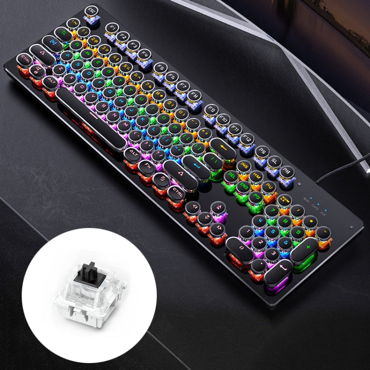 Clavier Mécanique Gaming USB Galvanoplastie Punk Noir