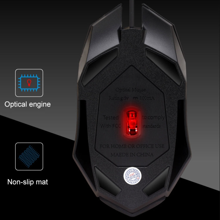 Souris de jeu optique K2 USB LED 1600 DPI pour PC