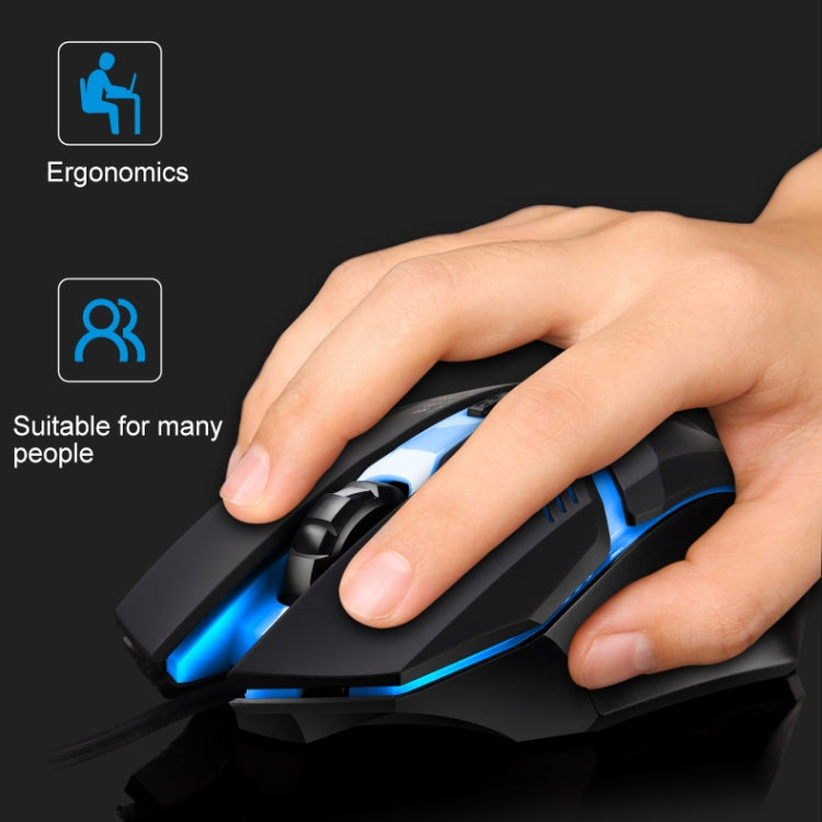 Souris de jeu optique K2 USB LED 1600 DPI pour PC