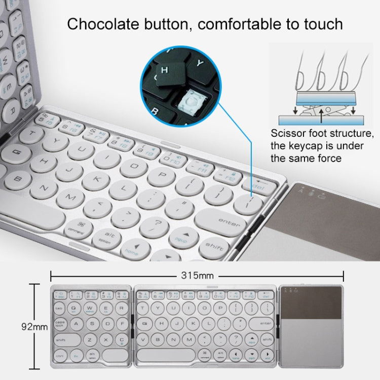 Clavier Bluetooth rechargeable GK408 pour PC et tablettes