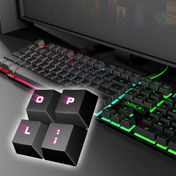Clavier de jeu USB rétro-éclairé iMICE AK-600 pour PC