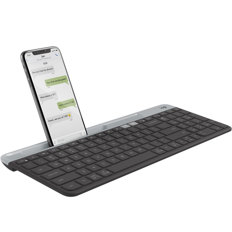 Clavier sans fil multi-appareils fin et léger double modes Logitech K580 avec support de téléphone