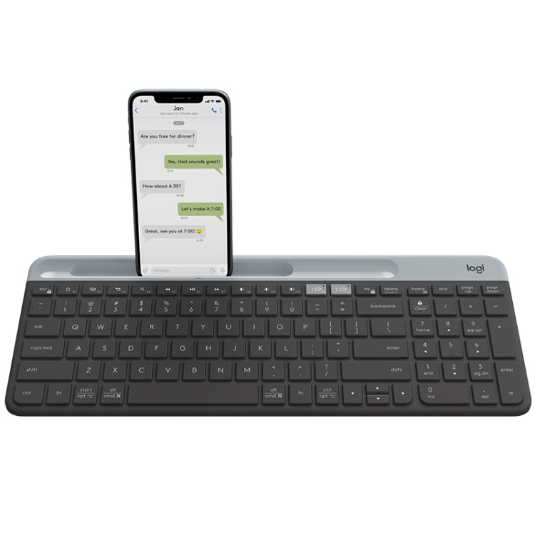 Clavier sans fil multi-appareils fin et léger double modes Logitech K580 avec support de téléphone