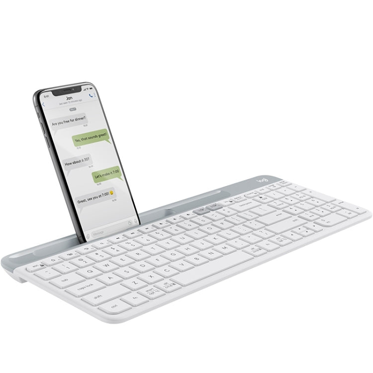 Clavier sans fil multi-appareils fin et léger double modes Logitech K580 avec support de téléphone