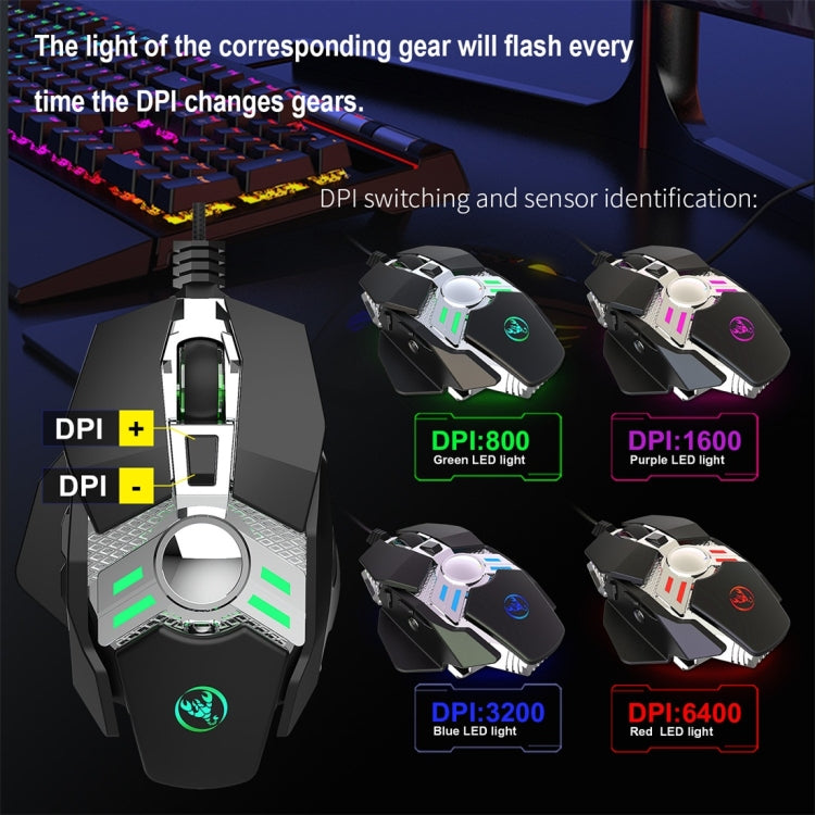 Souris Mécanique HXSJ J200 pour Gaming - 7 Touches
