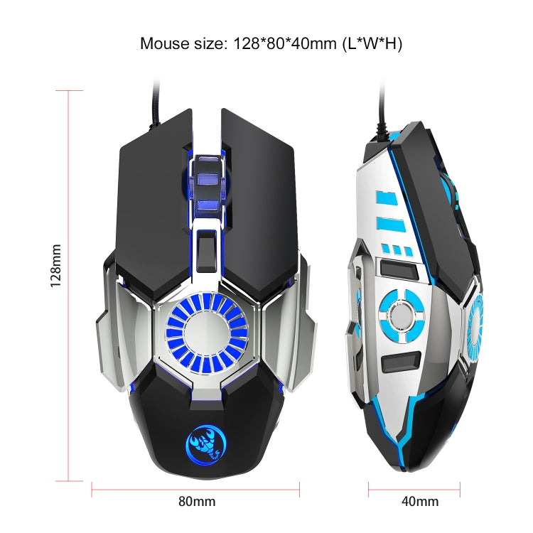 Souris Filaire Gaming HXSJ J700 - Éclairage Coloré et