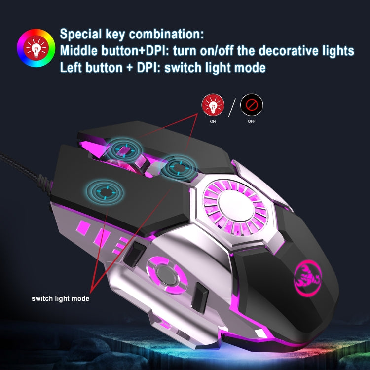 Souris Filaire Gaming HXSJ J700 - Éclairage Coloré et