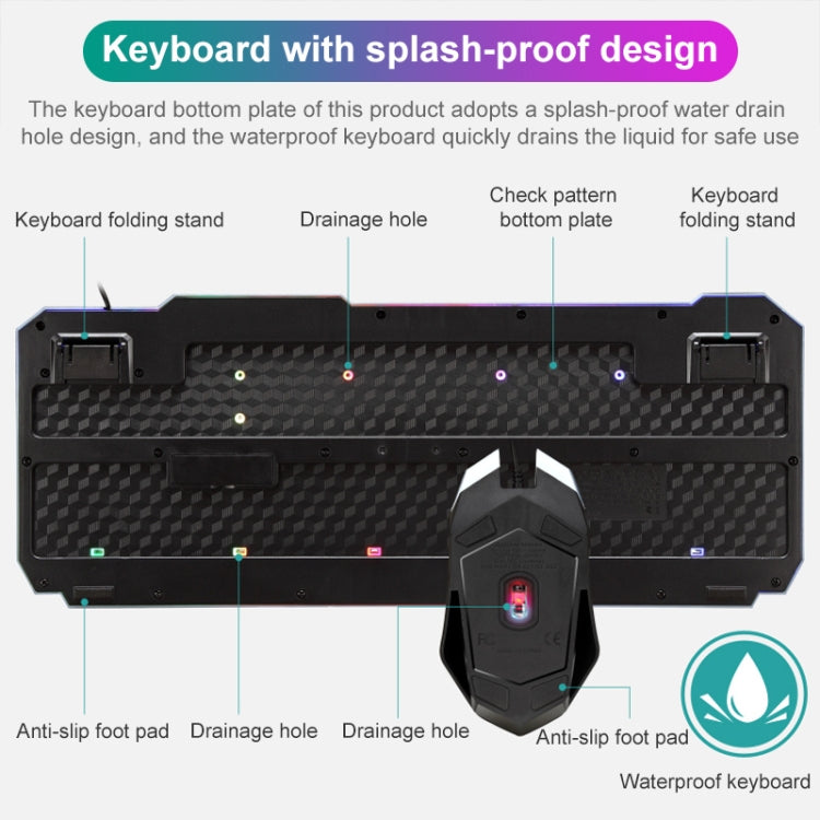 Kit Clavier et Souris Gaming RVB Filaire D620 pour PC