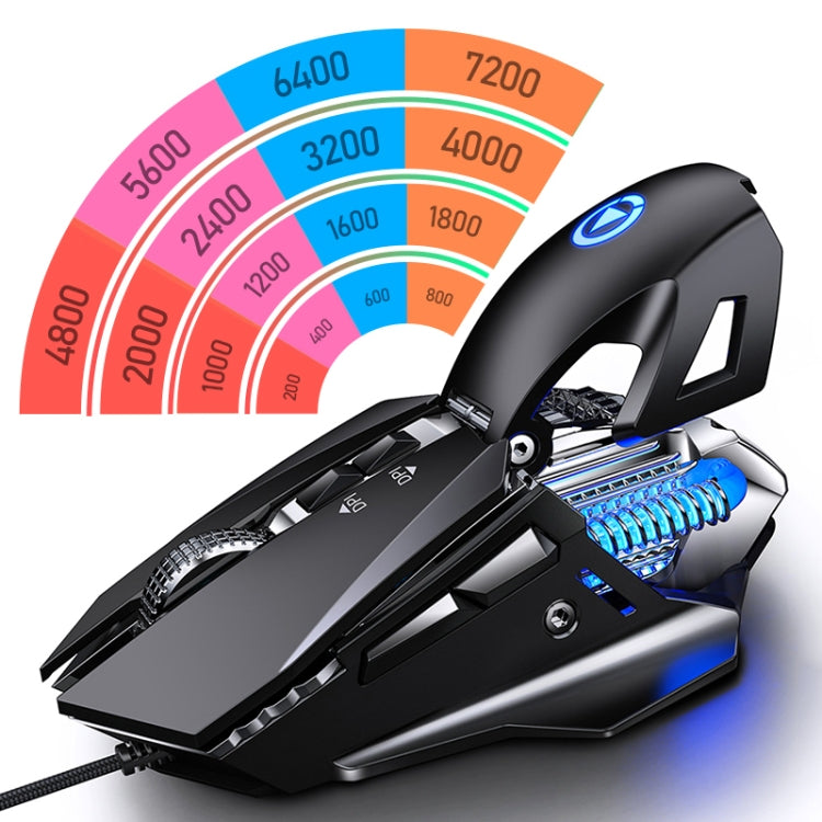 YINDIAO G10 7200DPI RGB Wired Mechanical Gaming Mouse