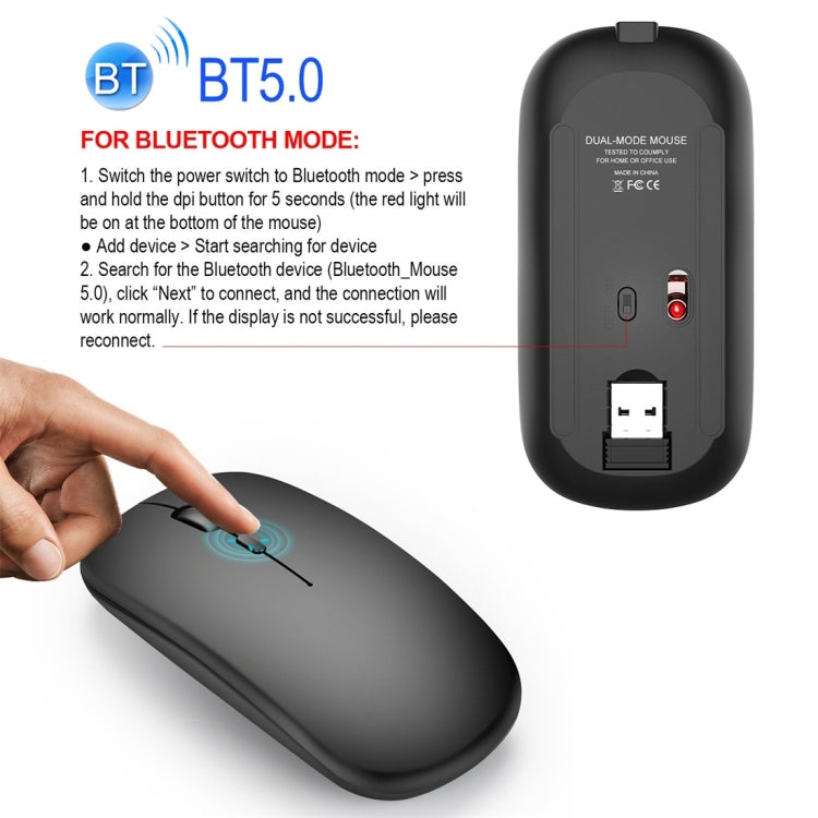Souris Gaming HXSJ M90 Rechargeable Sans Fil Ultra-Mince