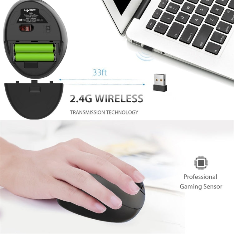 Souris sans fil ergonomique HXSJ T33 pour PC gaming