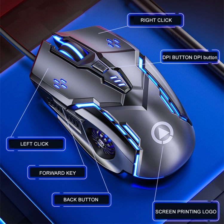 Souris de jeu filaire RGB YINDIAO G5 3200DPI, 6 touches