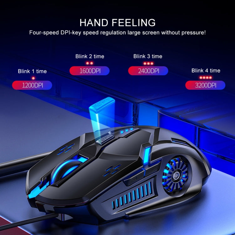 Souris de jeu filaire RGB YINDIAO G5 3200DPI, 6 touches