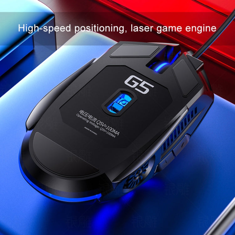 Souris de jeu filaire RGB YINDIAO G5 3200DPI, 6 touches