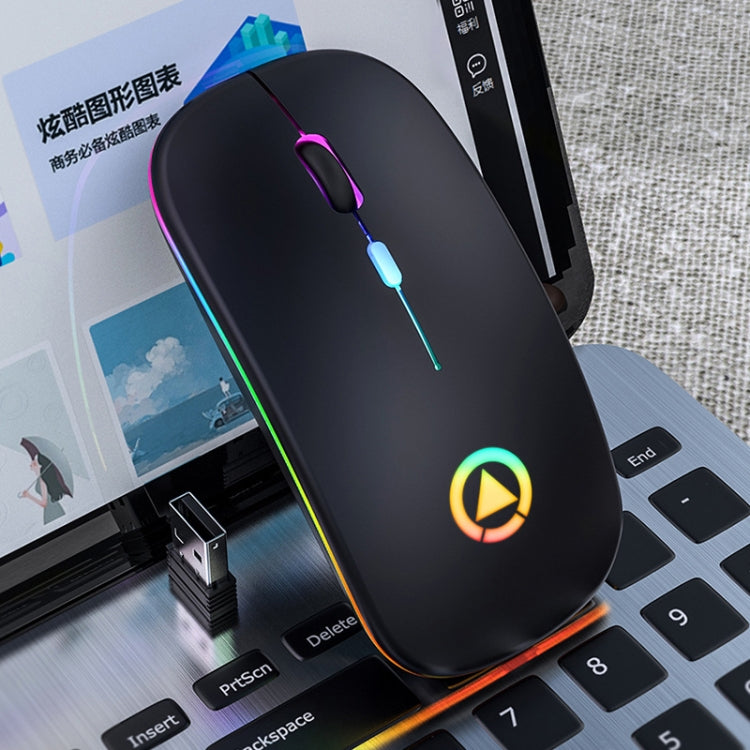 Souris Gaming Silencieuse RVB Rechargeable 1600 DPI sans Fil