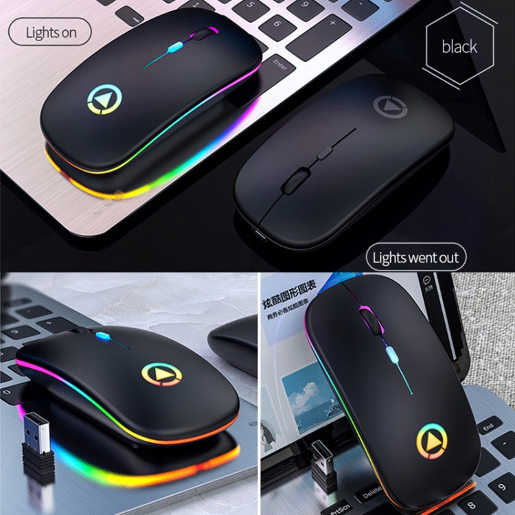 Souris Gaming Silencieuse RVB Rechargeable 1600 DPI sans Fil