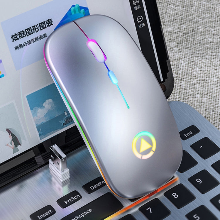 Souris Gaming Silencieuse RVB Rechargeable 1600 DPI sans Fil