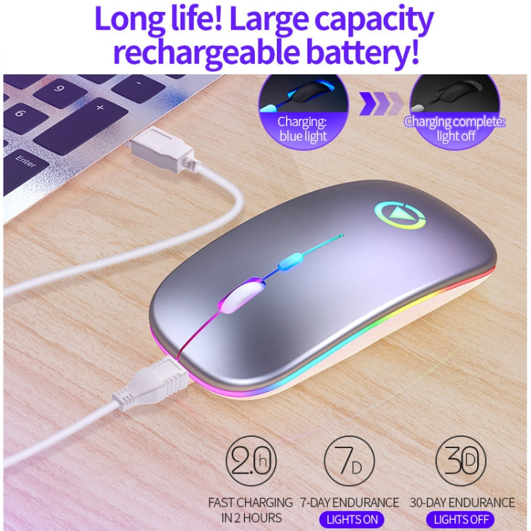 Souris Gaming Silencieuse RVB Rechargeable 1600 DPI sans Fil