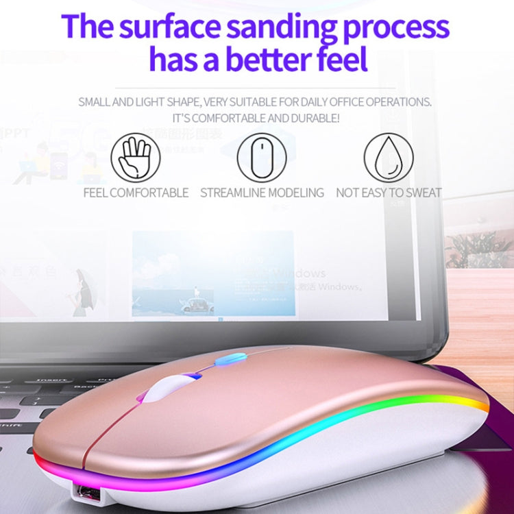 Souris Gaming Silencieuse RVB Rechargeable 1600 DPI sans Fil