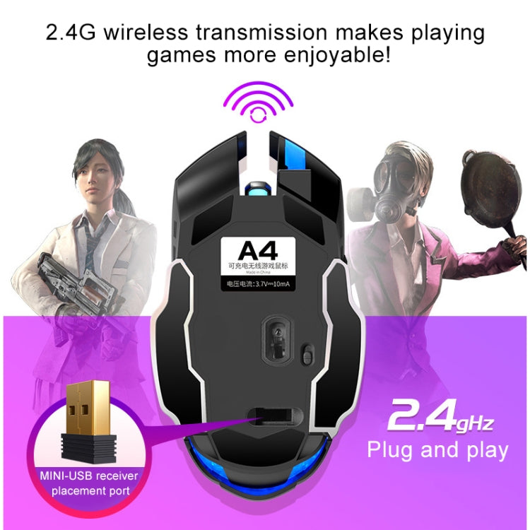 Souris de jeu sans fil YINDIAO A4 1600 DPI rechargeable