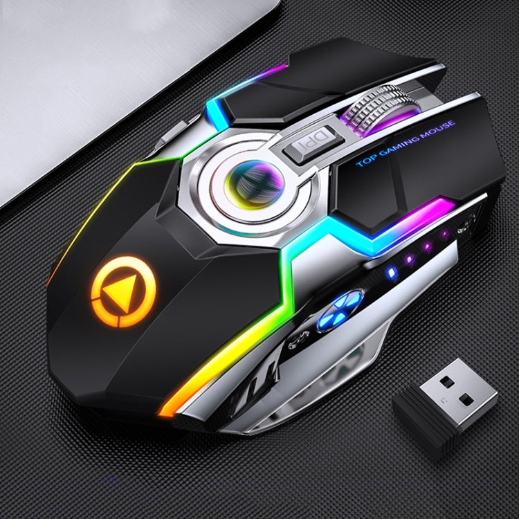 Souris de jeu sans fil YINDIAO A5 RGB 1600 DPI rechargeable