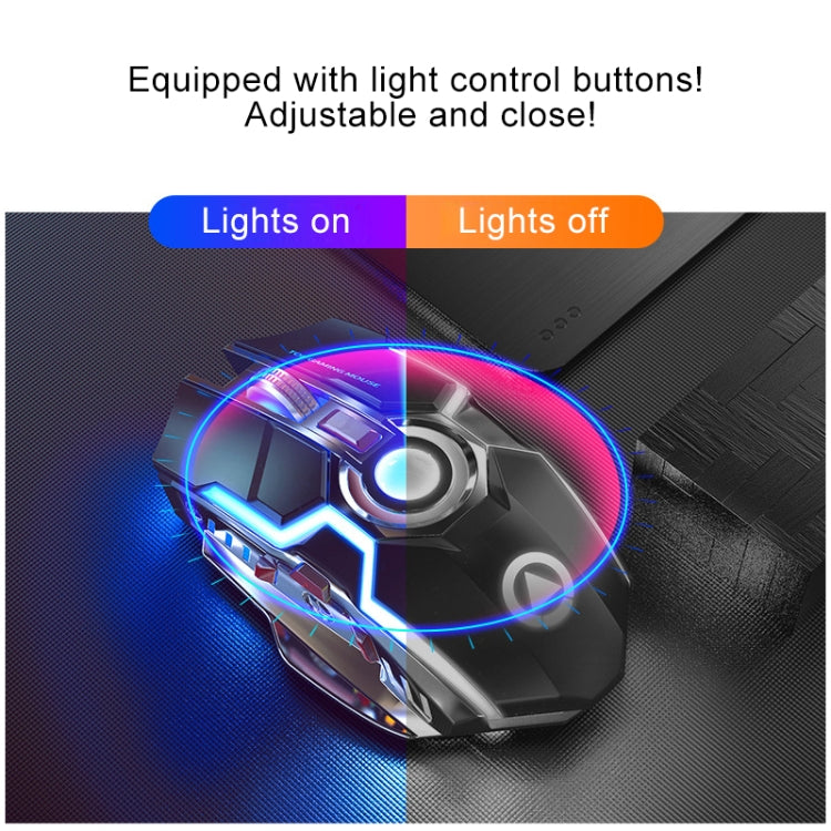 Souris de jeu sans fil YINDIAO A5 RGB 1600 DPI rechargeable