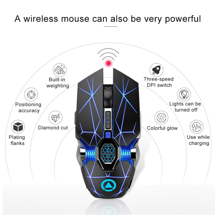 YINDIAO A7 RGB 1600 DPI 7 Buttons Wireless Gaming Mouse
