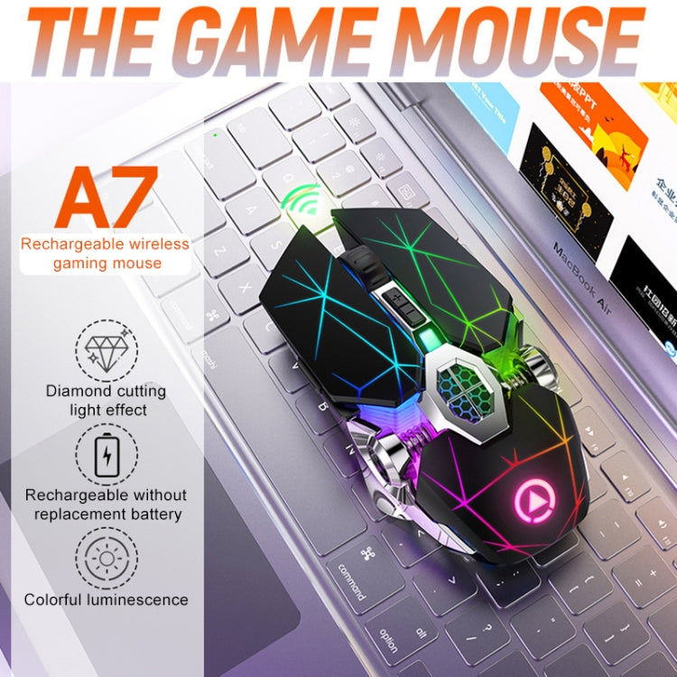YINDIAO A7 RGB 1600 DPI 7 Buttons Wireless Gaming Mouse