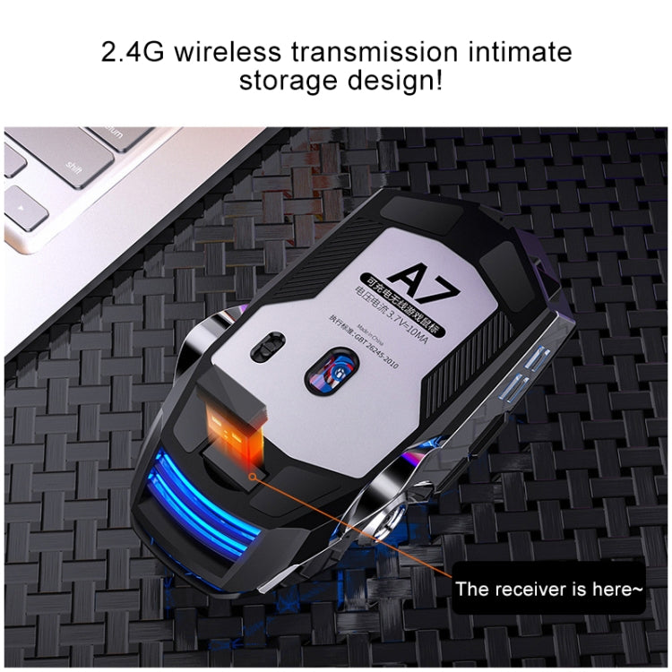 YINDIAO A7 RGB 1600 DPI 7 Buttons Wireless Gaming Mouse