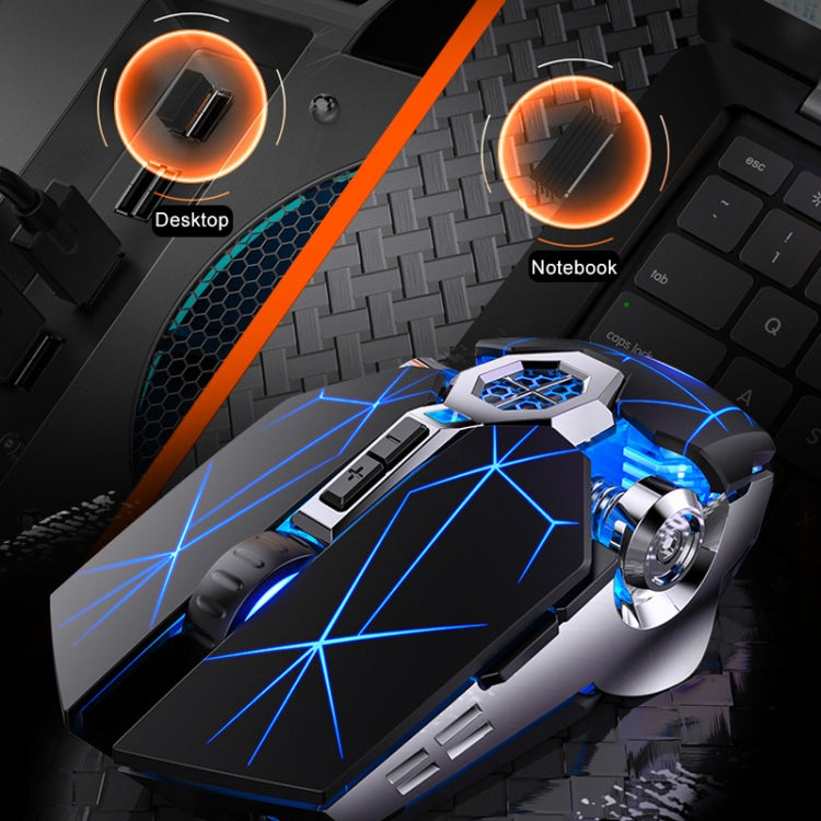 Souris de jeu sans fil YINDIAO A7 RGB 1600 DPI, 7 boutons