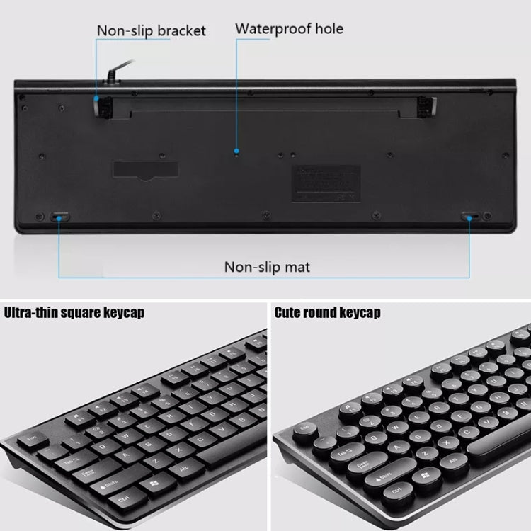 Clavier USB filaire ZGB S500 pour gaming - Clé ronde