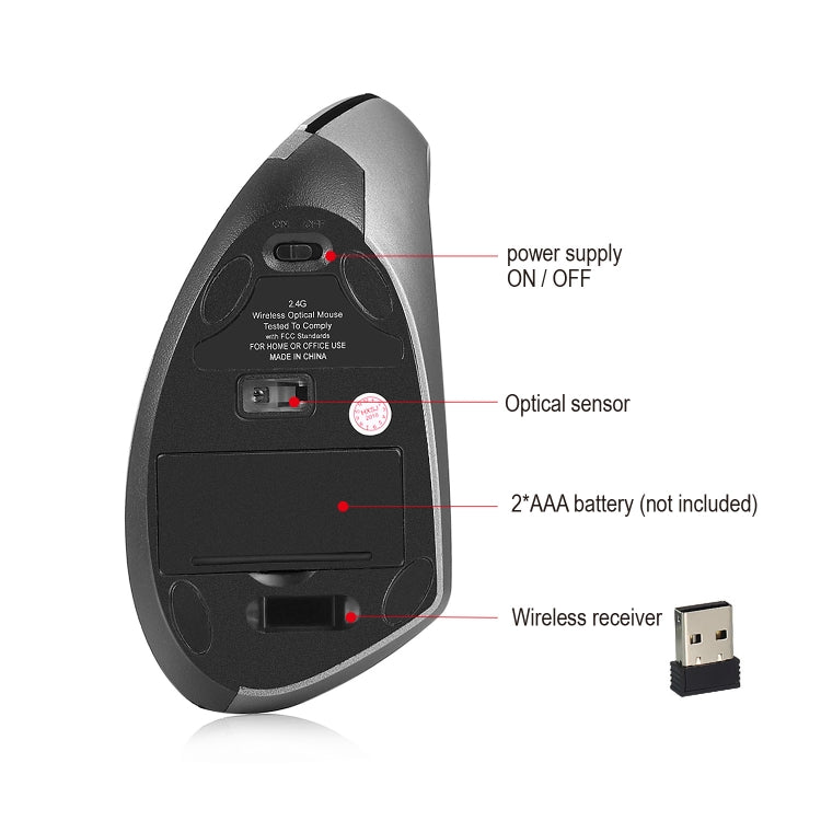 HXSJ T24 2400 DPI Ergonomic Wireless Gaming Mouse