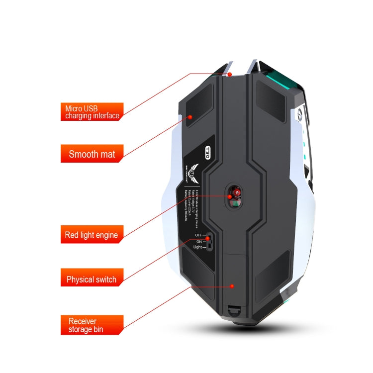 Souris sans fil ZERODATE T30 pour gaming - Rétroéclairage