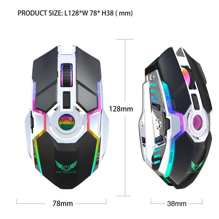 Souris sans fil ZERODATE T30 pour gaming - Rétroéclairage